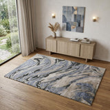 4' X 6' Gray and Ivory Abstract Hand Tufted Area Rug