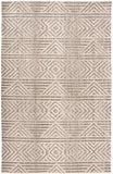 4' X 6' Tan Ivory And Brown Geometric Stain Resistant Area Rug
