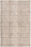 2' X 3' Tan Ivory And Brown Geometric Stain Resistant Area Rug