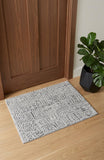 2' X 3' Gray And Silver Geometric Stain Resistant Area Rug