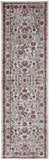 8' Pink And Ivory Floral Runner Rug