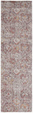 8' Pink And Ivory Abstract Runner Rug