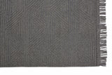 2' X 3' Gray Wool Geometric Hand Woven Area Rug With Fringe