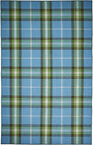 8' X 10' Blue and Green Abstract Hand Woven Area Rug