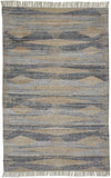 5' X 8' Gray Black And Brown Abstract Hand Woven Area Rug With Fringe