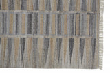 4' X 6' Gray Black And Brown Geometric Hand Woven Area Rug With Fringe