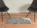 2' X 3' Gray Black And Brown Geometric Hand Woven Area Rug With Fringe