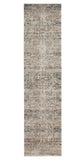 12' Taupe Ivory And Gray Abstract Distressed Runner Rug With Fringe