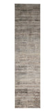 12' Ivory Gray And Black Abstract Distressed Runner Rug With Fringe