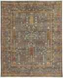 4' X 6' Gray and Ivory Wool Floral Hand Knotted Area Rug With Fringe