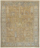 2' X 3' Blue Gray And Brown Wool Floral Hand Knotted Area Rug With Fringe