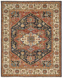 2' X 3' Red and Black Wool Floral Hand Knotted Area Rug