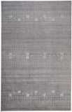 4' X 6' Gray and Ivory Wool Oriental Shag Hand Knotted Area Rug