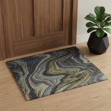 2' X 3' Blue and Green Abstract Hand Tufted Area Rug