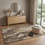 4' X 6' Green and Ivory Wool Abstract Hand Tufted Area Rug