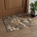 2' X 3' Green and Ivory Wool Abstract Hand Tufted Area Rug