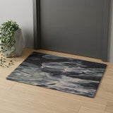 2' X 3' Blue and Black Wool Abstract Hand Tufted Area Rug