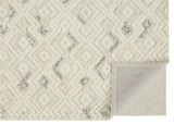 4' X 6' Ivory Gray And Black Wool Geometric Hand Tufted Area Rug