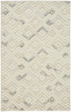 2' X 3' Ivory Gray And Black Wool Geometric Hand Tufted Area Rug