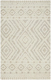 2' X 3' Ivory And Tan Wool Geometric Tufted Handmade Stain Resistant Area Rug