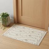 2' X 3' Ivory Tan And Silver Wool Geometric Tufted Handmade Stain Resistant Area Rug