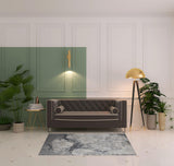 4' X 6' Ivory Black And Gray Abstract Area Rug