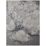 5' X 8' Ivory Black And Gray Abstract Area Rug