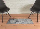2' X 3' Ivory Black And Gray Abstract Area Rug