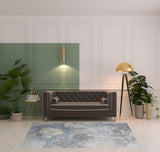 5' X 8' Ivory Blue And Gray Abstract Area Rug