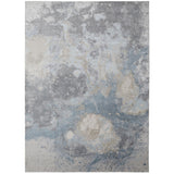 5' X 8' Ivory Blue And Gray Abstract Area Rug