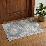 2' X 3' Ivory Blue And Gray Abstract Area Rug
