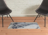 2' X 3' Ivory Black And Gray Abstract Area Rug