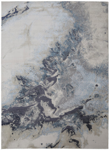 2' X 3' Ivory Black And Gray Abstract Area Rug
