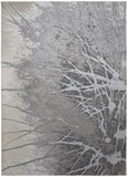 4' X 6' Gray and Ivory Abstract Power Loom Non Skid Area Rug