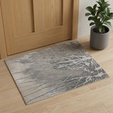 2' X 3' Gray Silver And Ivory Abstract Power Loom Area Rug