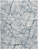 5' X 8' Blue Gray And Ivory Abstract Distressed Stain Resistant Area Rug