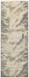 8' Ivory Tan And Gray Abstract Runner Rug
