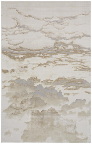 4' X 6' Brown And Ivory Abstract Area Rug