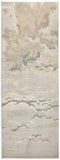 8' Brown and Ivory Abstract Power Loom Runner Rug