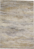 5' X 8' Gold Gray And Ivory Abstract Area Rug