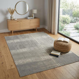 4' X 6' Gray and Ivory Abstract Non Skid Area Rug