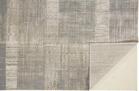 5' X 8' Gray And Ivory Abstract Stain Resistant Area Rug