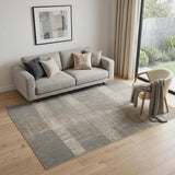 5' X 8' Gray And Ivory Abstract Stain Resistant Area Rug