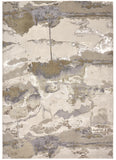 5' X 8' Ivory Brown And Gray Abstract Area Rug