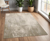 4' X 6' Gold Gray And Ivory Abstract Area Rug
