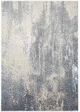 5' X 8' Ivory Gray And Blue Abstract Area Rug