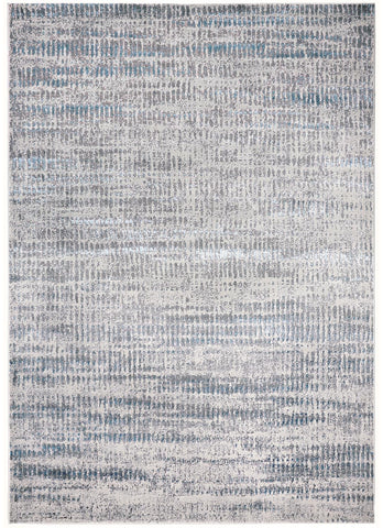 4' X 6' Ivory Gray And Blue Abstract Area Rug