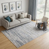 5' X 8' Ivory Gray And Blue Abstract Area Rug