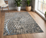 4' X 6' Blue And Gray Geometric Area Rug