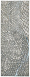 8' Blue And Gray Geometric Runner Rug